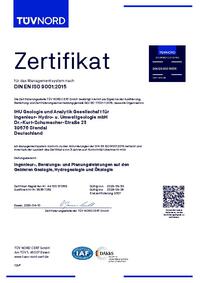 TÜVNord Zertifikat ISO 9001